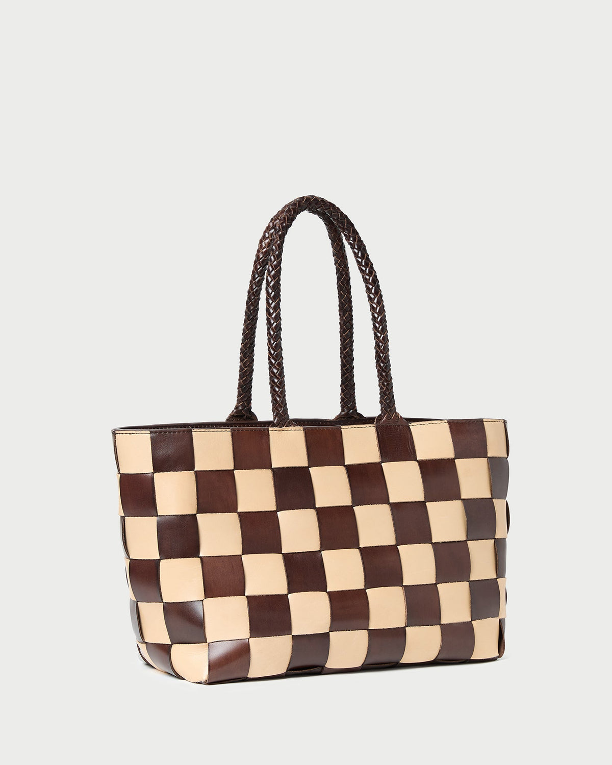 Loeffler Randall Customer Favorite | Klara Brown/Butter Woven Leather Tote