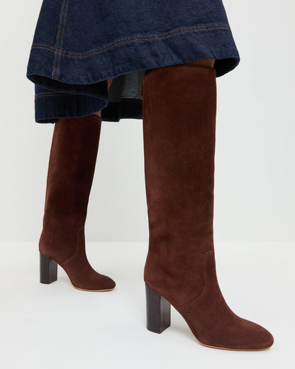 Loeffler Randall Discount | Goldy Espresso Suede Tall Boot