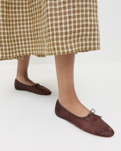 Loeffler Randall Best Seller | Landon Chocolate Mesh Ballet Flat