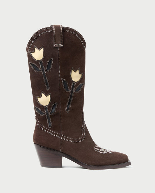 Loeffler Randall Top Pick | Wilder Brown Suede Tulip Boot