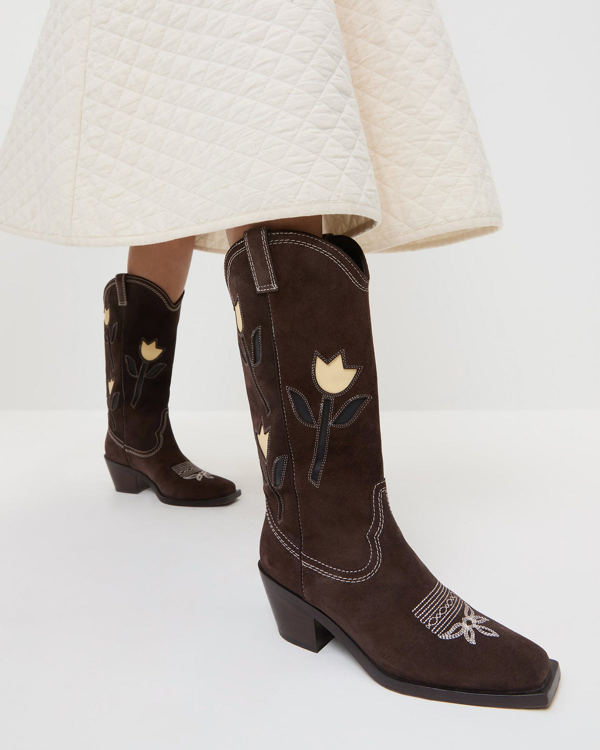 Loeffler Randall Top Pick | Wilder Brown Suede Tulip Boot