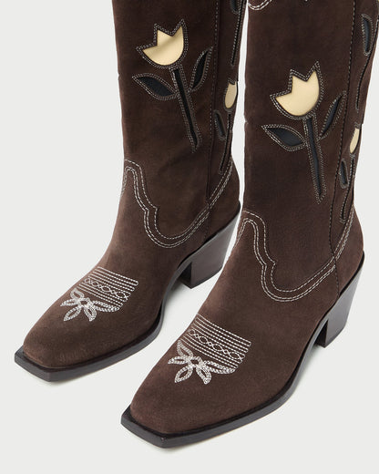 Loeffler Randall Top Pick | Wilder Brown Suede Tulip Boot