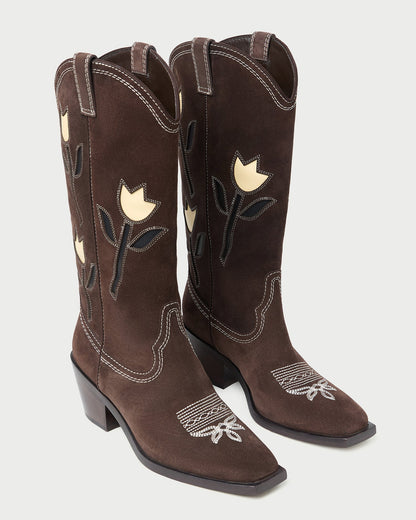 Loeffler Randall Top Pick | Wilder Brown Suede Tulip Boot
