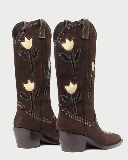 Loeffler Randall Top Pick | Wilder Brown Suede Tulip Boot