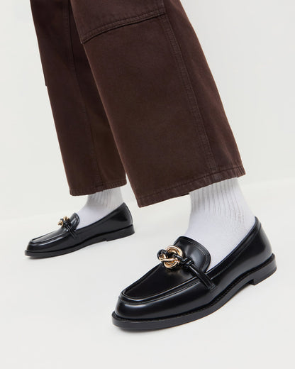 Loeffler Randall Deals | Roma Black Leather Loafer