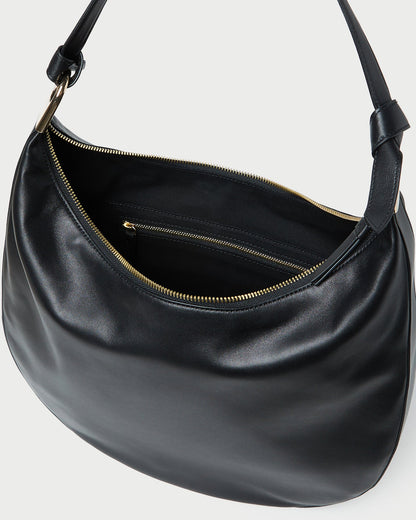 Loeffler Randall Top Pick | Morgan Black Leather Shoulder Bag