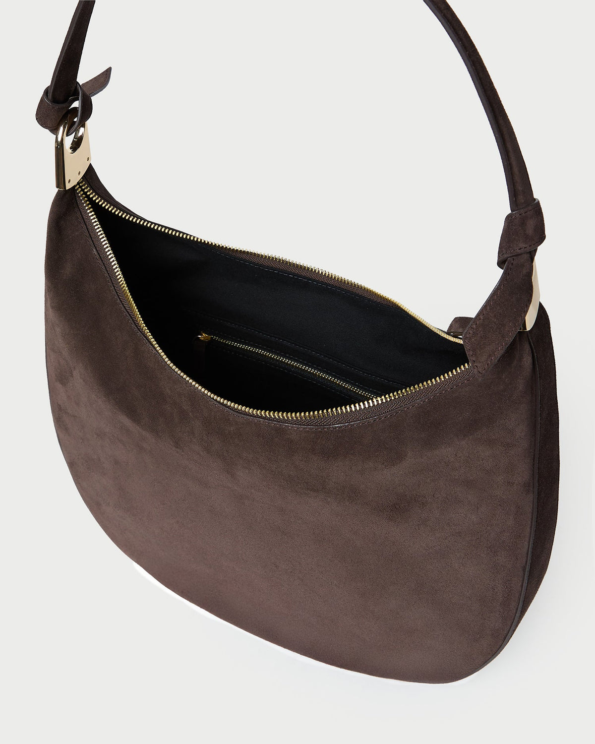 Loeffler Randall Signature | Morgan Brown Suede Shoulder Bag