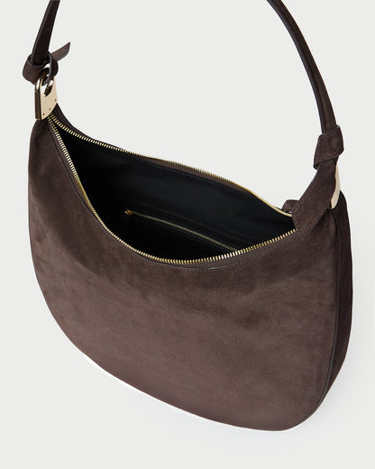 Loeffler Randall Signature | Morgan Brown Suede Shoulder Bag