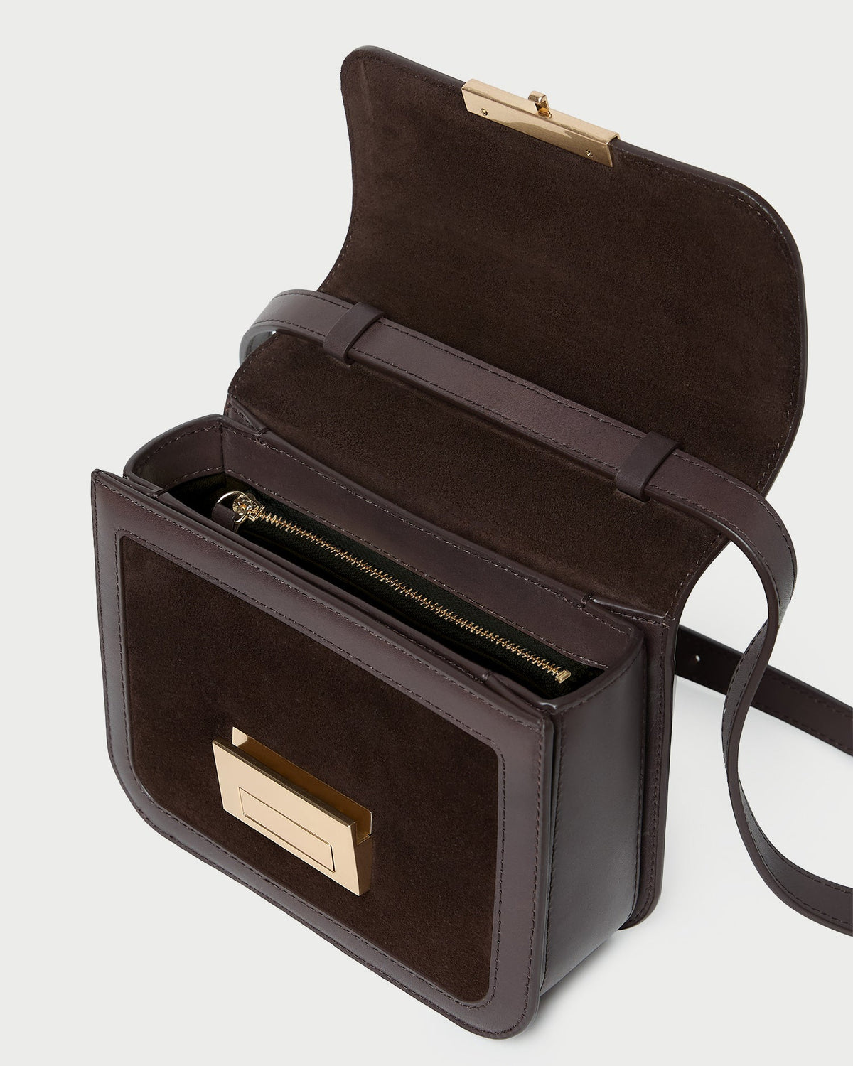 Loeffler Randall Discount | Desi Brown Suede Crossbody
