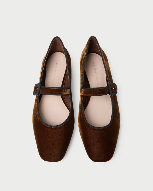 Loeffler Randall Classic | Ginger Brown Velvet Mary Jane