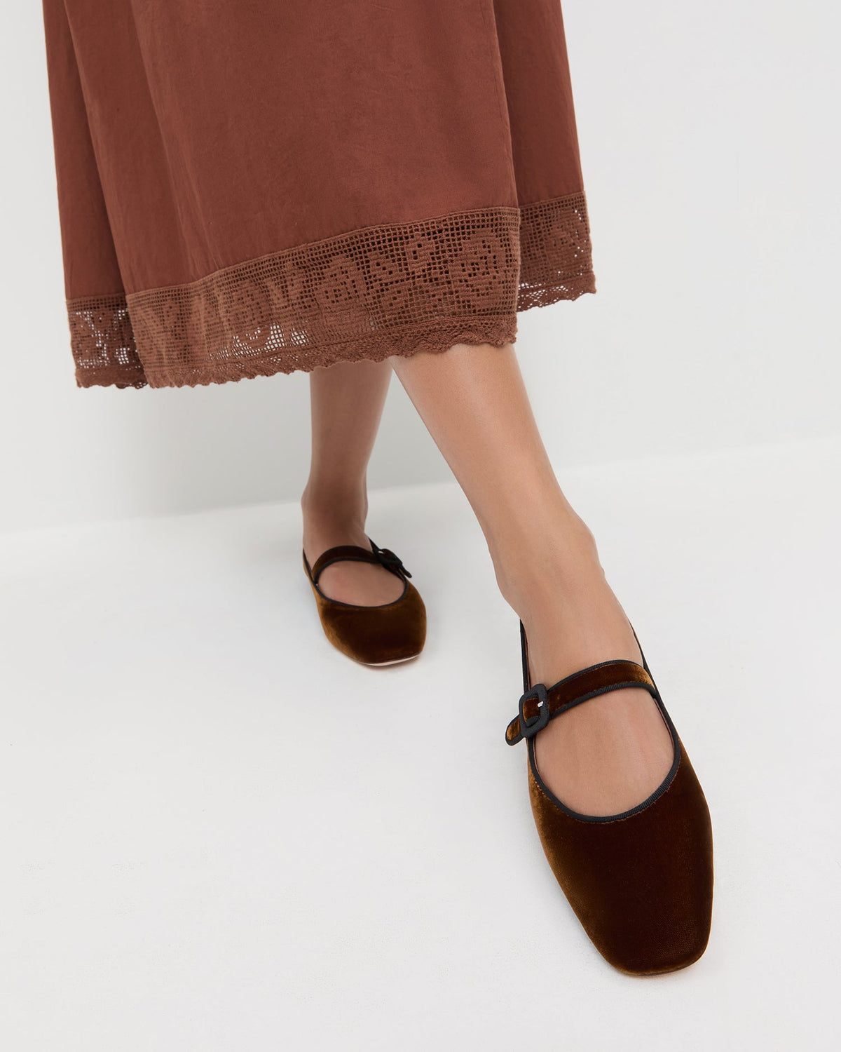 Loeffler Randall Classic | Ginger Brown Velvet Mary Jane