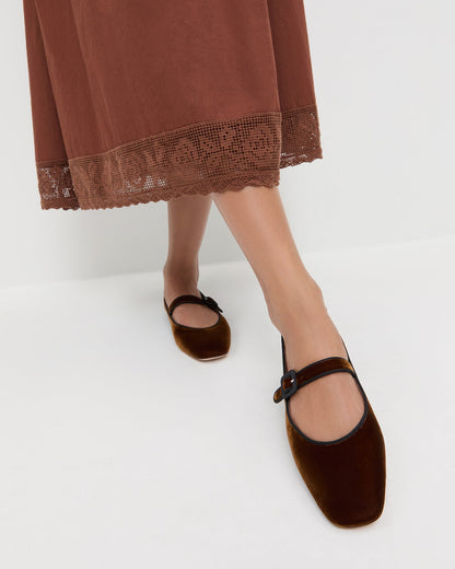 Loeffler Randall Classic | Ginger Brown Velvet Mary Jane
