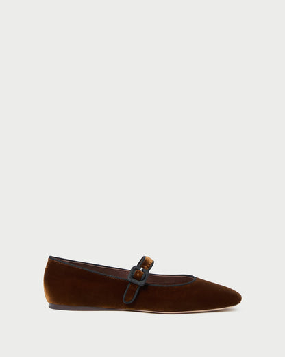 Loeffler Randall Classic | Ginger Brown Velvet Mary Jane