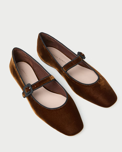 Loeffler Randall Classic | Ginger Brown Velvet Mary Jane