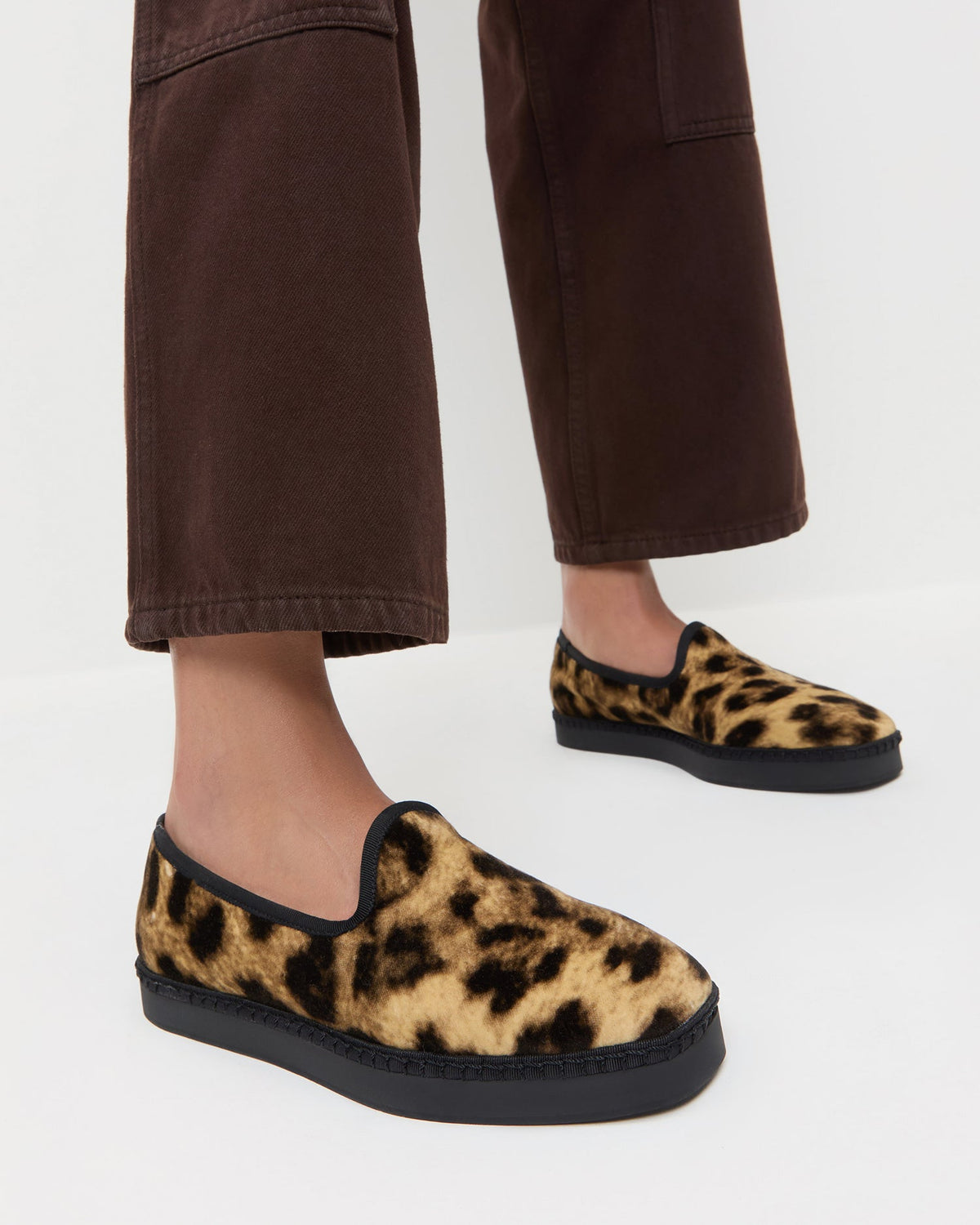 Loeffler Randall Great Value | Mattie Leopard Velvet Slip-On Sneaker