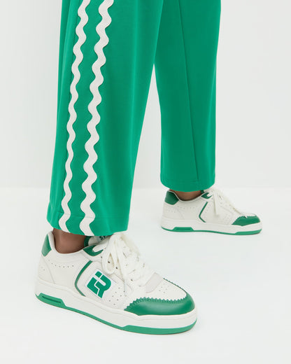 Loeffler Randall New | Topspin Cream/Green Court Sneaker