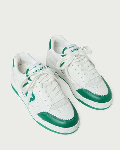 Loeffler Randall New | Topspin Cream/Green Court Sneaker