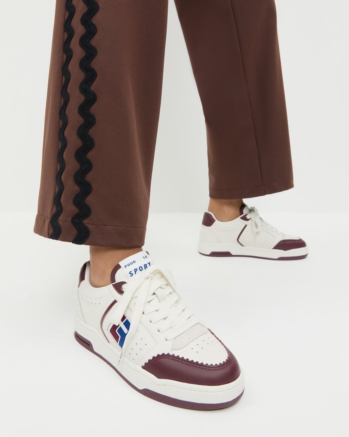 Loeffler Randall Exclusive | Topspin Cream/Maroon Court Sneaker