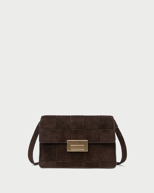 Loeffler Randall Smart Buy | Delphine Brown Suede Shoulder Bag