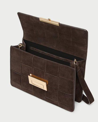 Loeffler Randall Smart Buy | Delphine Brown Suede Shoulder Bag