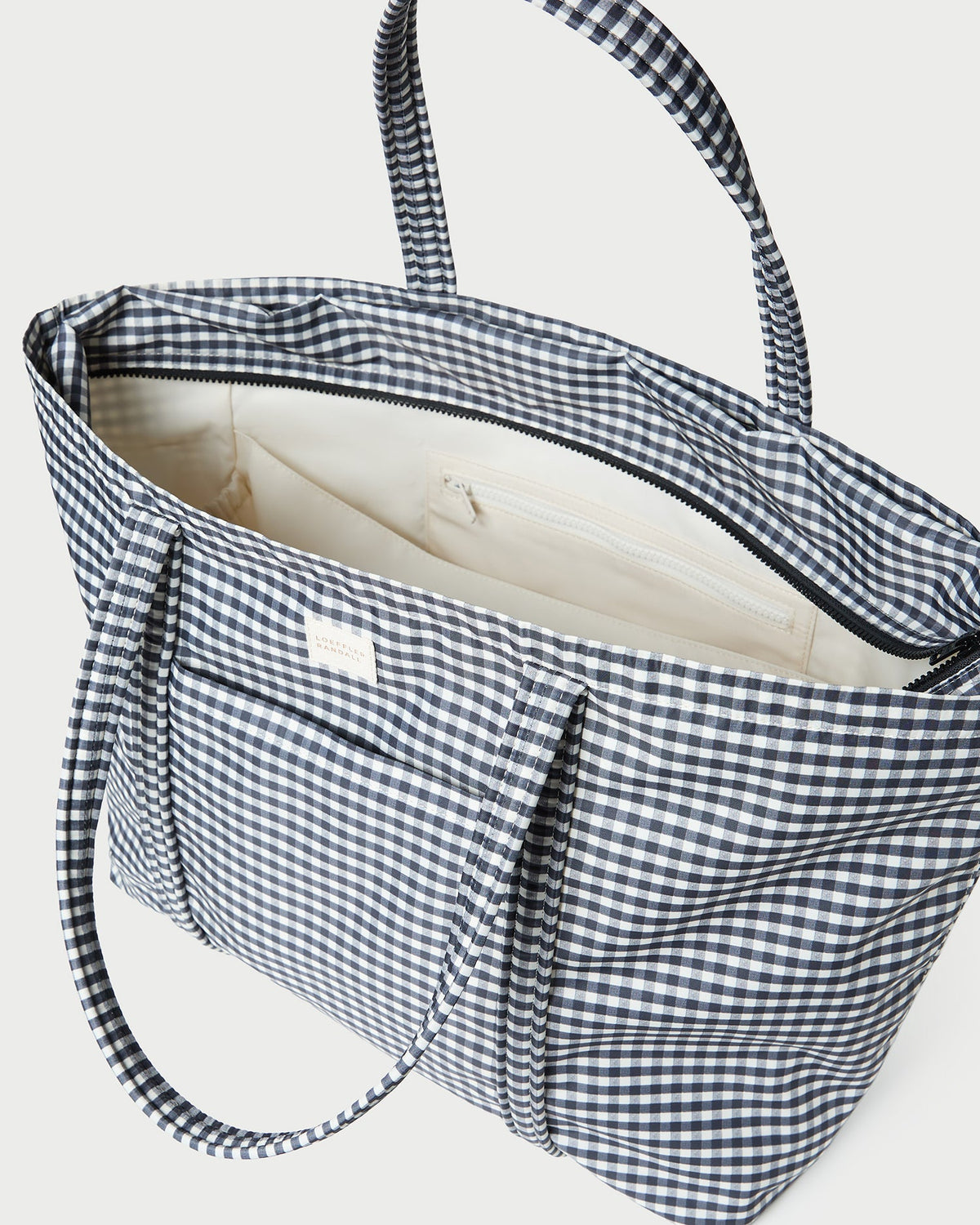 Loeffler Randall Latest | Dina Black/White Gingham Travel Tote