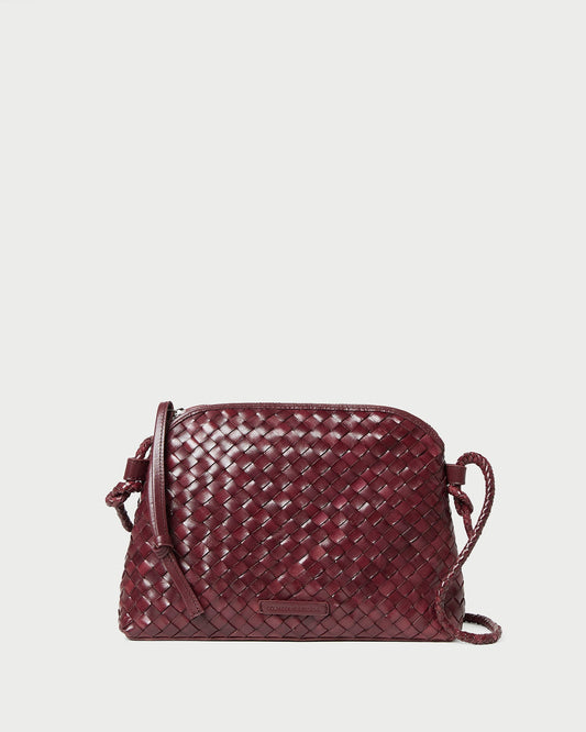 Loeffler Randall Everyday | Mallory Maroon Woven Leather Crossbody