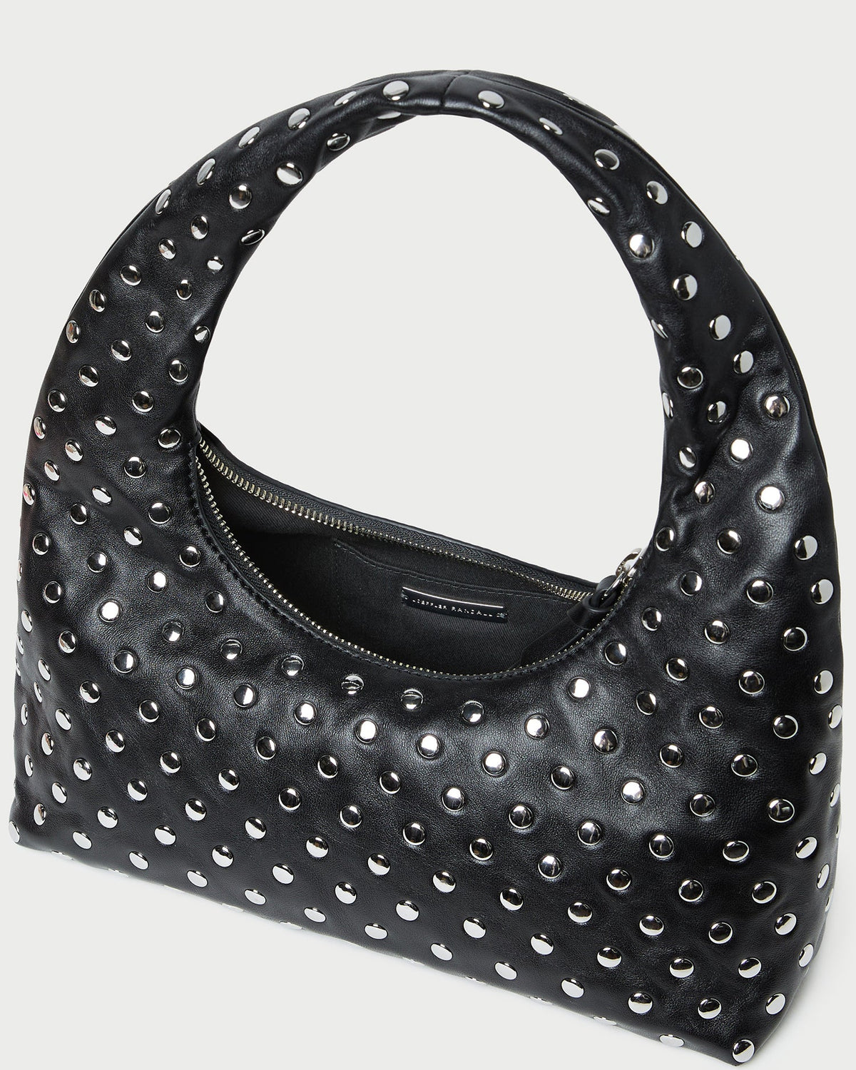 Loeffler Randall Signature | Mercer Black/Silver Leather Shoulder Bag