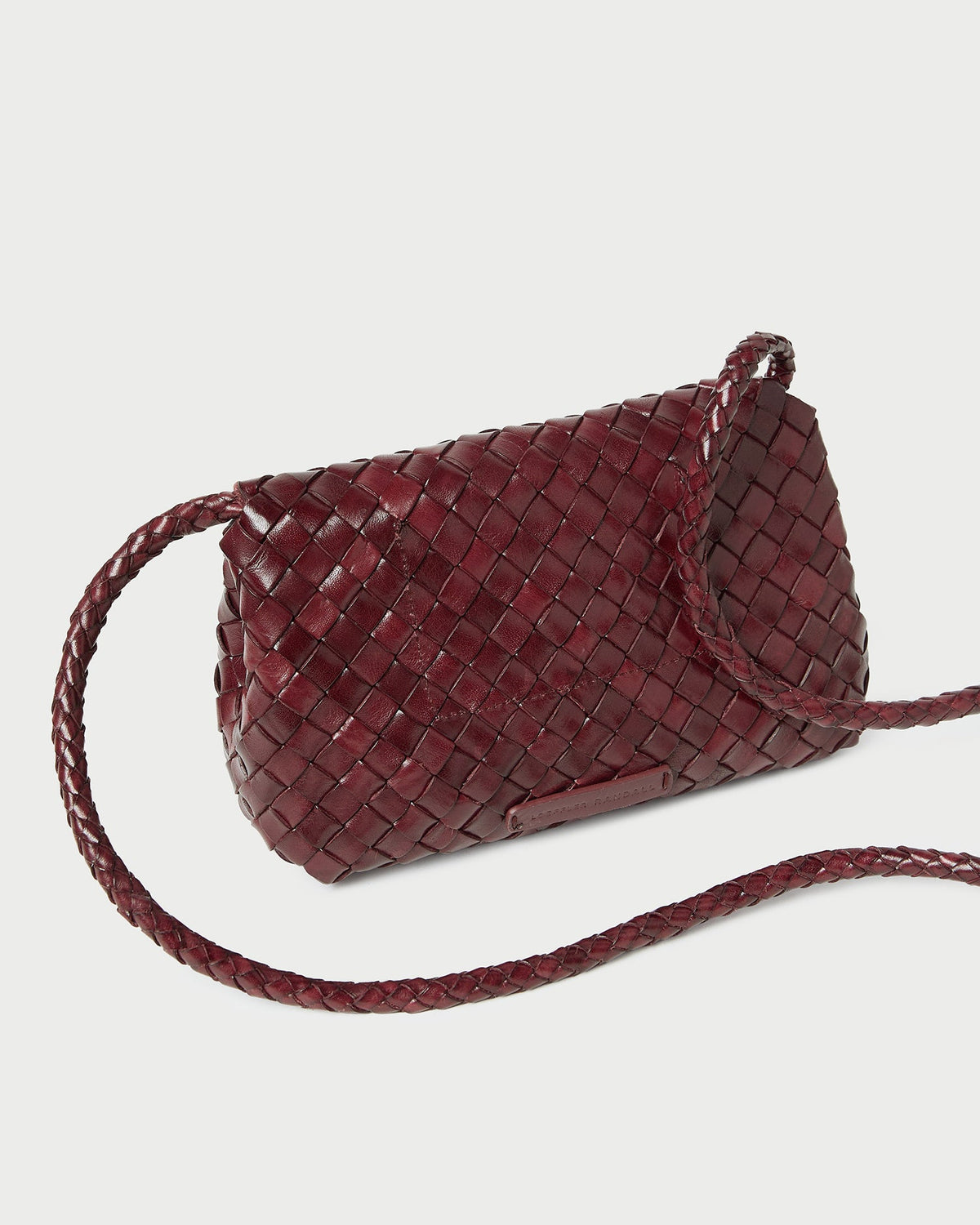 Loeffler Randall Value | Vinnie Maroon Woven Leather Crossbody