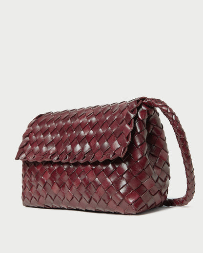 Loeffler Randall Value | Vinnie Maroon Woven Leather Crossbody