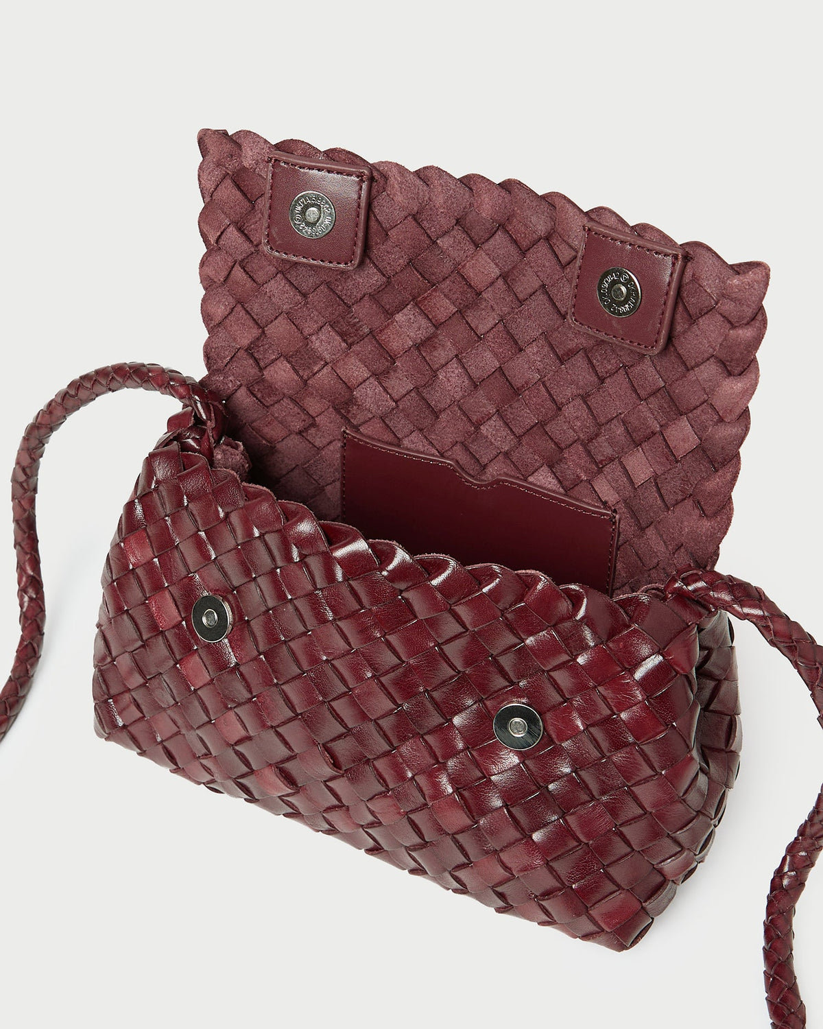 Loeffler Randall Value | Vinnie Maroon Woven Leather Crossbody