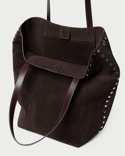 Loeffler Randall Sale | Walker Brown/Silver Suede Tote