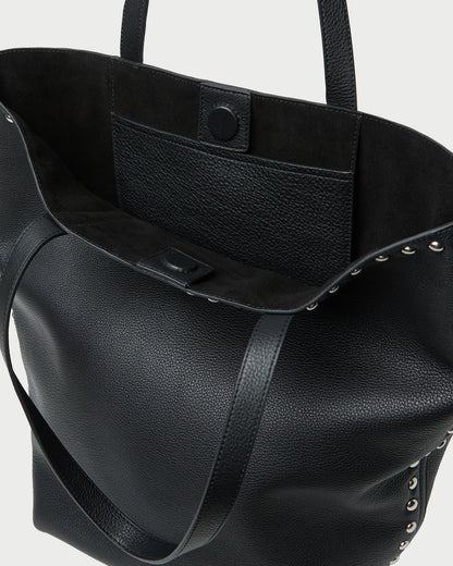 Loeffler Randall Trending | Walker Black/Silver Leather Tote