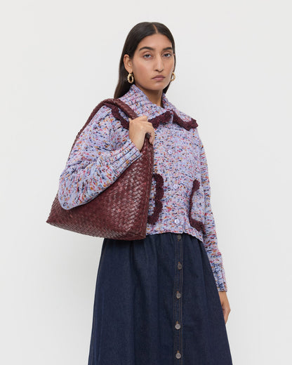 Loeffler Randall Hot Sale | Willow Maroon Woven Hobo Bag