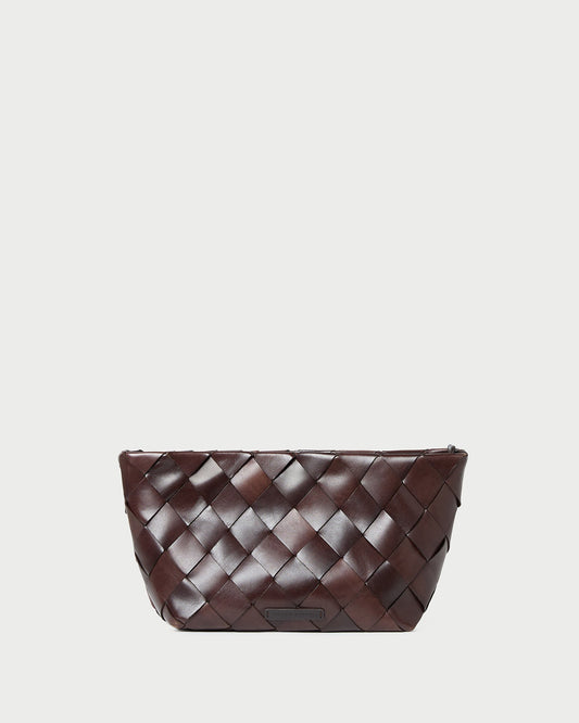 Loeffler Randall Trending | Melina Chocolate Woven Leather Clutch