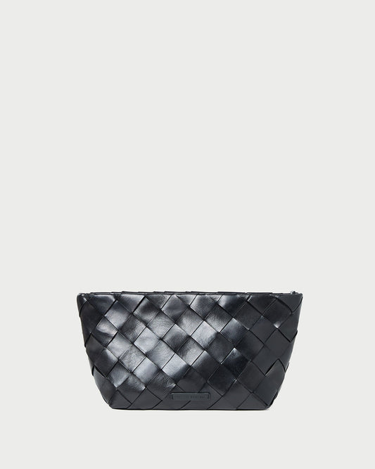 Loeffler Randall Smart Buy | Melina Black Woven Leather Clutch