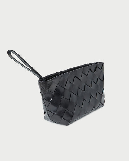 Loeffler Randall Smart Buy | Melina Black Woven Leather Clutch
