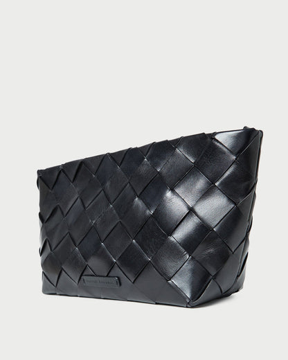 Loeffler Randall Smart Buy | Melina Black Woven Leather Clutch