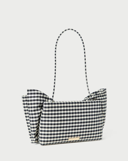 Loeffler Randall Essential | Valerie Black/White Gingham Bow Bag