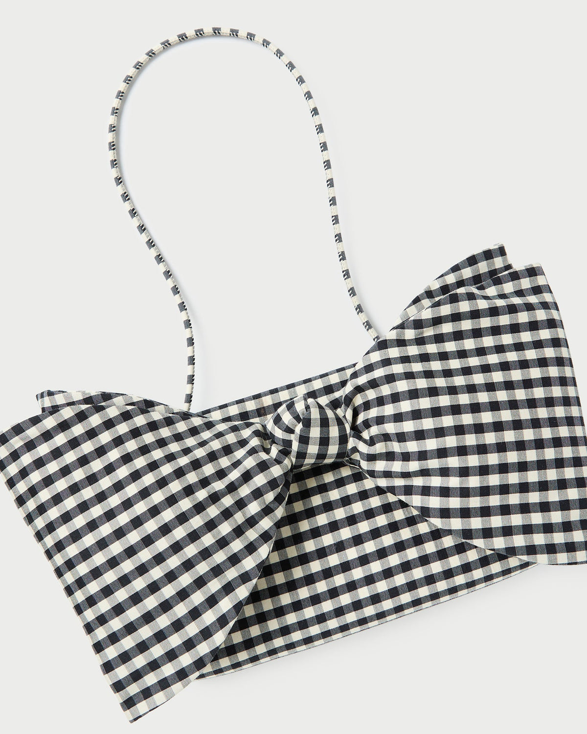 Loeffler Randall Essential | Valerie Black/White Gingham Bow Bag