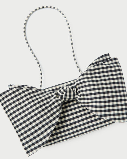 Loeffler Randall Essential | Valerie Black/White Gingham Bow Bag