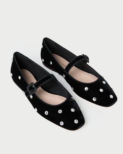 Loeffler Randall Customer Favorite | Ginger Black/Crystal Velvet Mary Jane