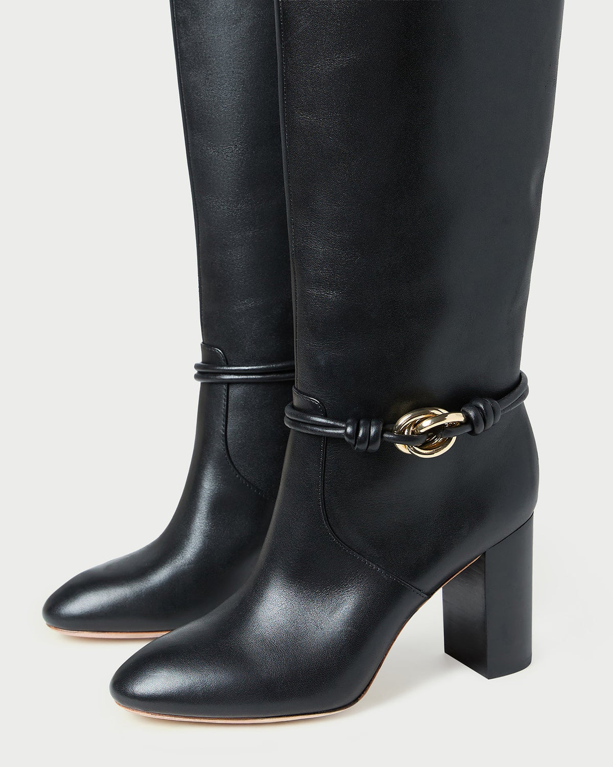 Loeffler Randall Recommended | Goldy Black/Gold Leather Tall Boot
