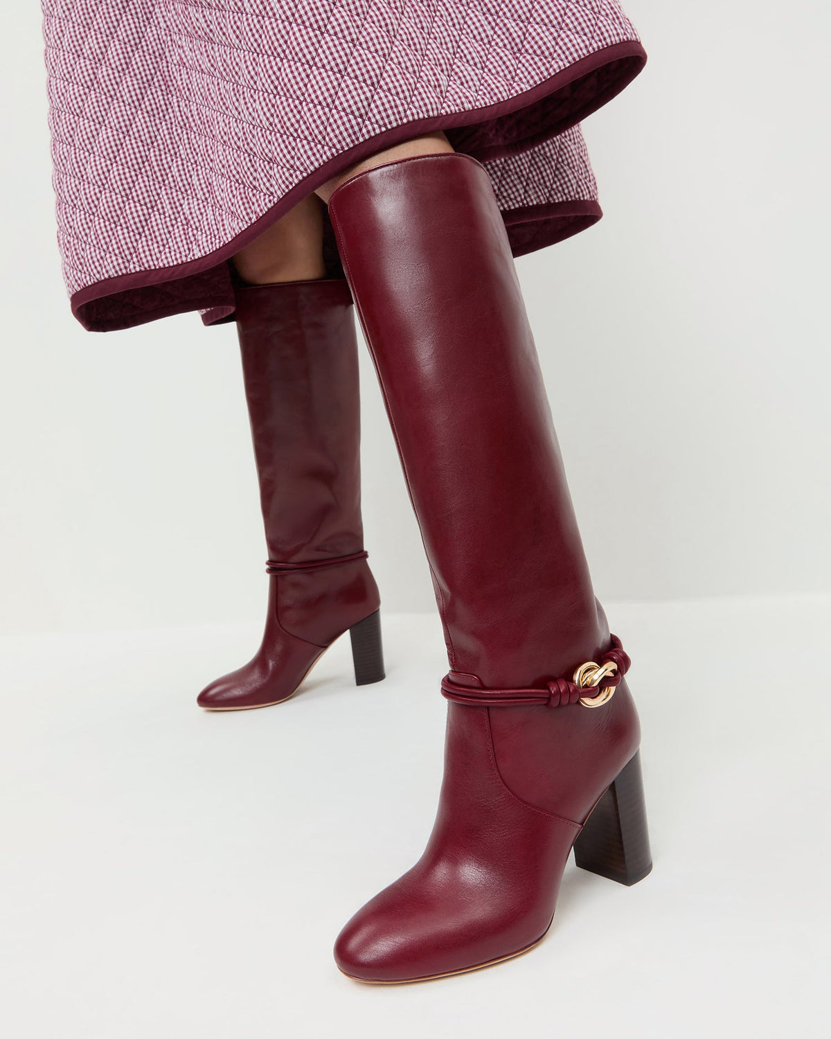 Loeffler Randall Top Pick | Goldy Wine/Gold Leather Tall Boot