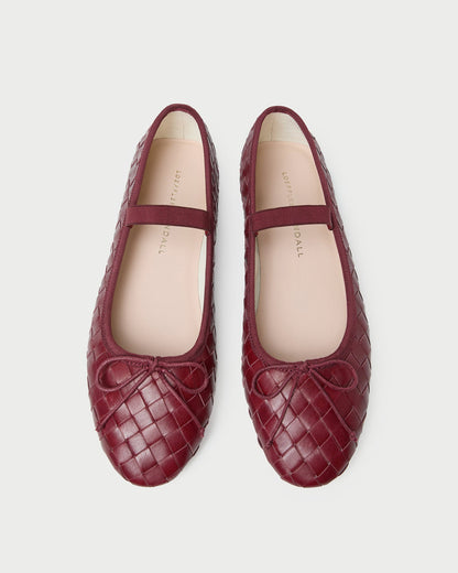 Loeffler Randall Deals | Leonie Wine Woven Ballet Flat