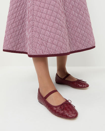 Loeffler Randall Deals | Leonie Wine Woven Ballet Flat