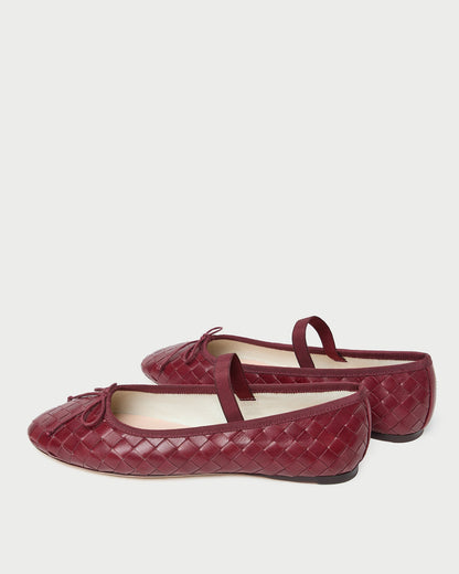 Loeffler Randall Deals | Leonie Wine Woven Ballet Flat