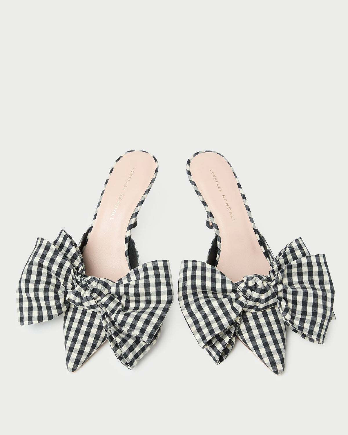 Loeffler Randall Quality | Margot Black/White Gingham Bow Mule