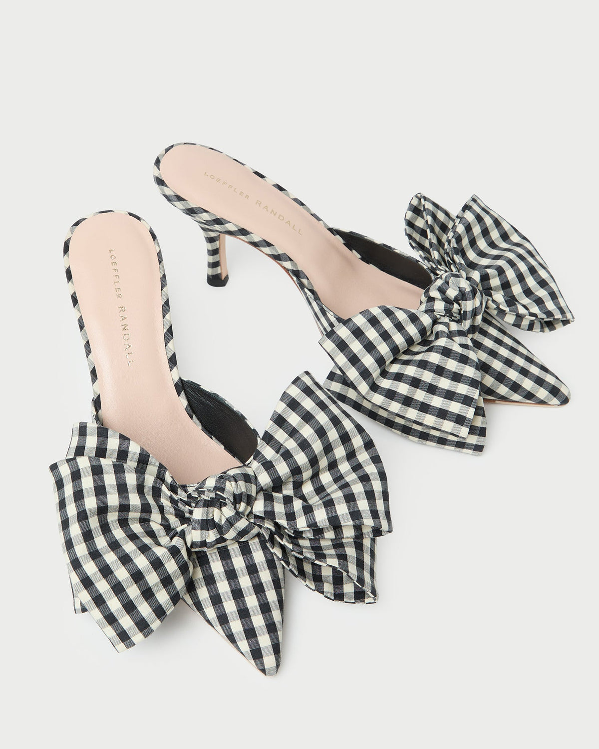Loeffler Randall Quality | Margot Black/White Gingham Bow Mule