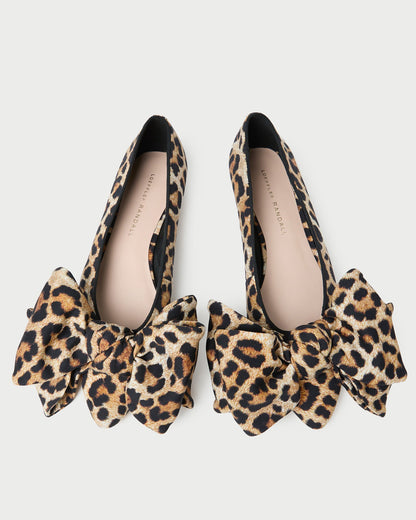 Loeffler Randall Signature | Noa Leopard Jersey Bow Flat