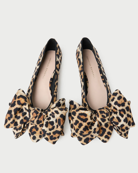 Loeffler Randall Signature | Noa Leopard Jersey Bow Flat